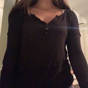 Black soft long sleeve shirt